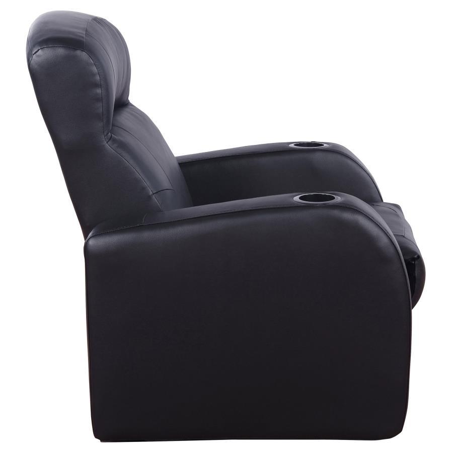 Cyrus - Upholstered Track Arm Recliner - Black Reclining Chair modern furniture Contempo Furniture