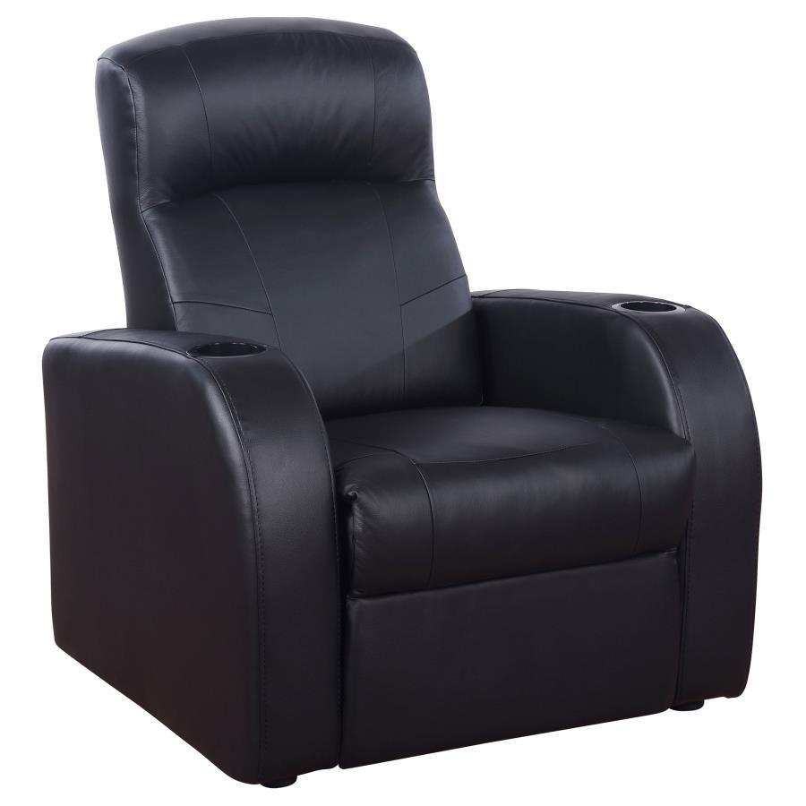 Cyrus - Upholstered Track Arm Recliner - Black Reclining Chair modern furniture Contempo Furniture