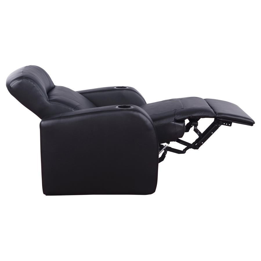 Cyrus - Upholstered Track Arm Recliner - Black Reclining Chair modern furniture Contempo Furniture