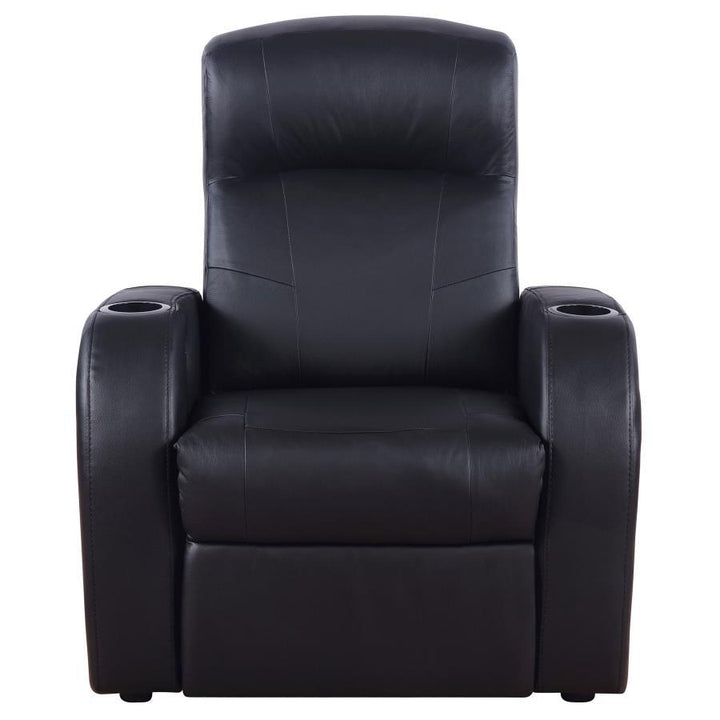 Cyrus - Upholstered Track Arm Recliner - Black Reclining Chair modern furniture Contempo Furniture