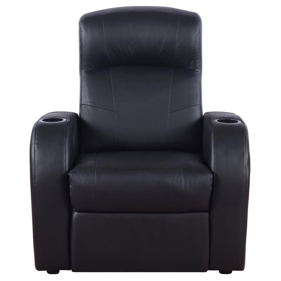 Cyrus - Upholstered Track Arm Recliner - Black Reclining Chair modern furniture Contempo Furniture