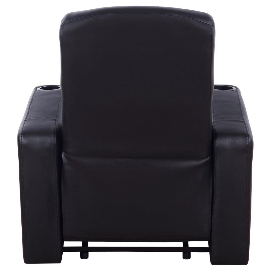 Cyrus - Upholstered Track Arm Recliner - Black Reclining Chair modern furniture Contempo Furniture