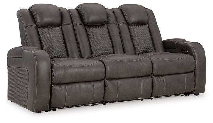 Fyne-Dyme - Power Reclining Sofa With Adj Headrest - Shadow