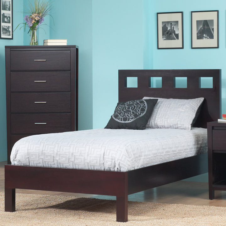 Modus Furniture Rv23F5 Riva Wood Platform Bed In Espresso