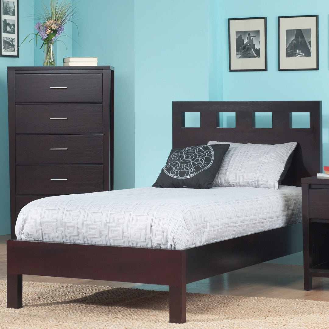 Modus Furniture Rv23F3 Riva Wood Platform Bed In Espresso
