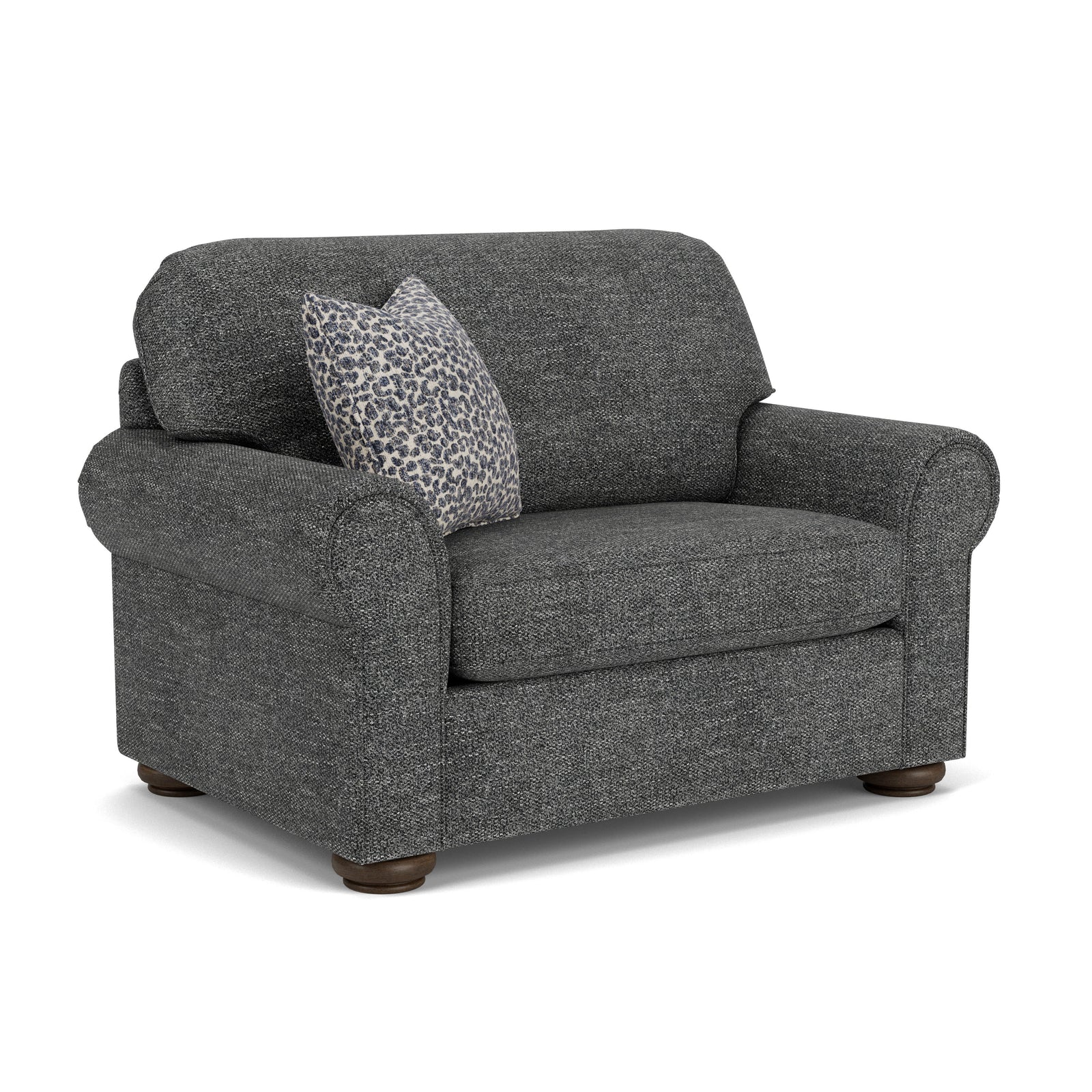 Preston  Fabric Chair And a Half  Dark Gray