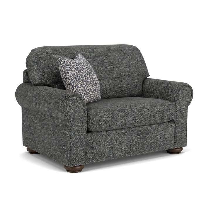 Preston  Fabric Chair And a Half  Dark Gray