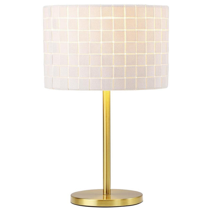 Ramiro - Drum Shade Metal Bedside Table Lamp - Gold