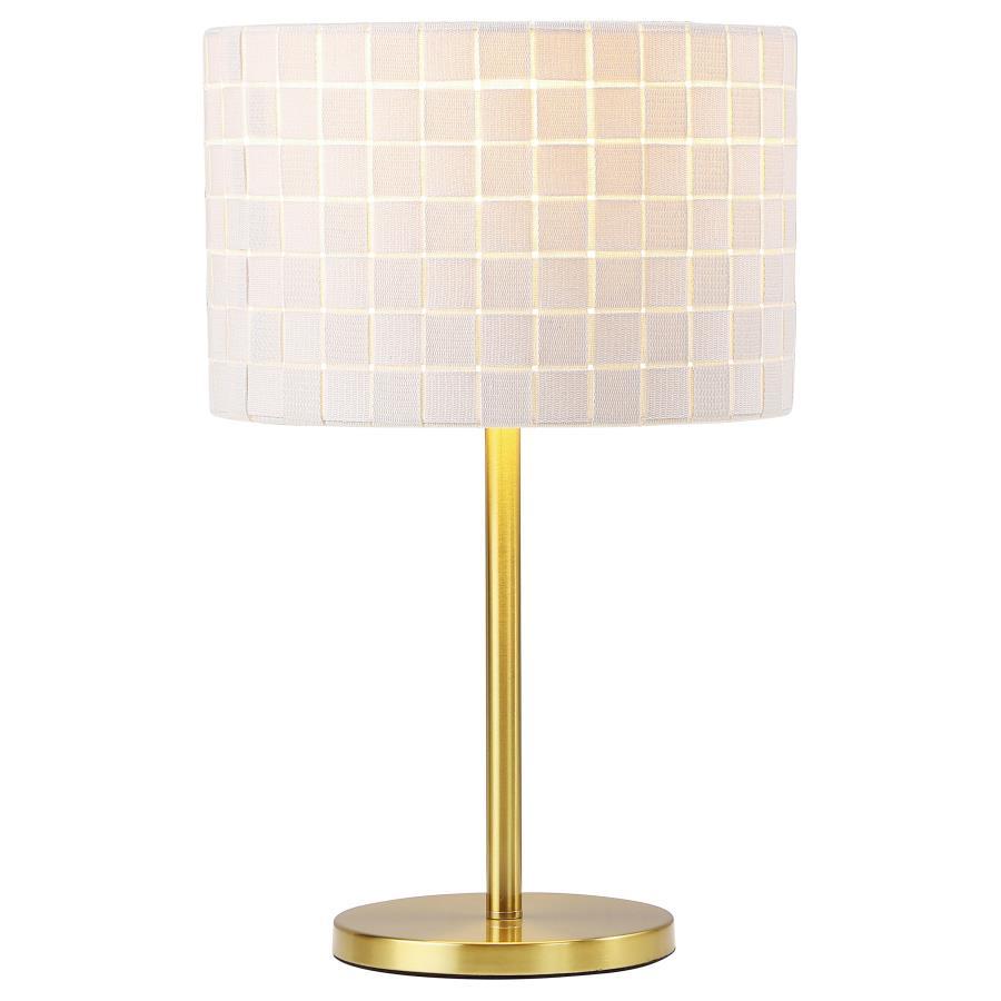 Ramiro - Drum Shade Metal Bedside Table Lamp - Gold