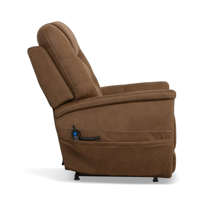 Shaw Fabric Power Lift Recliner with Power Headrest &amp; Lumbar in Russet