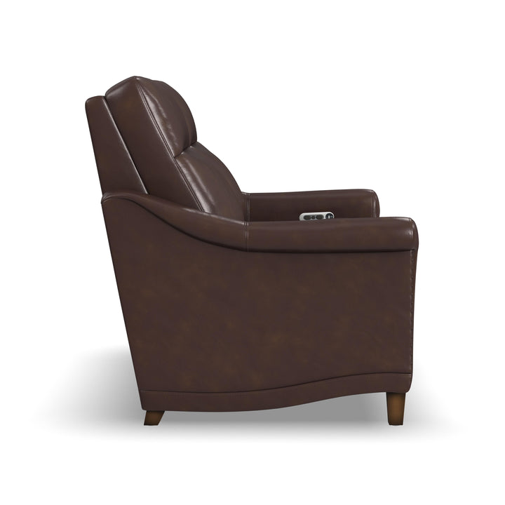 Elizabeth Leather Power Recliner with Power Headrest in Brunette