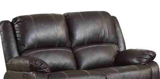 Zuriel - Synthetic Leather Recliner Loveseat - Black