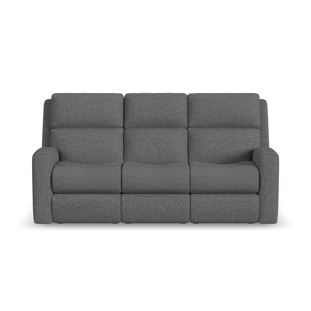 Score Power Reclining Sofa With Power Headrests & Lumbar Dark Gray