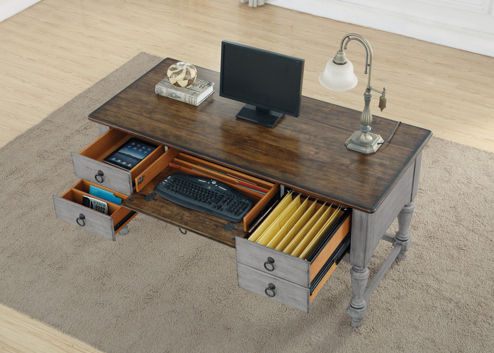 Plymouth  Writing Desk  Gray