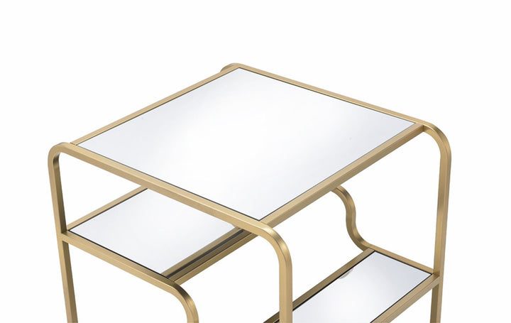 Astrid - Mirrored End Table - Gold