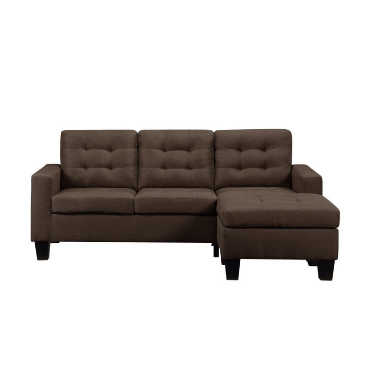 Earsom - Reversible Sofa & Ottoman - Brown Linen
