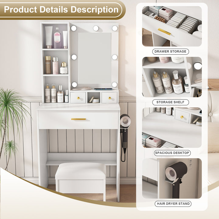 compact-white-vanity-table-with-mirror-adjustable-led-lights-hair-dryer-holder-stool