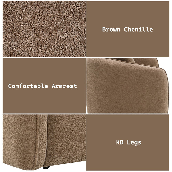 Keith - Loveseat With 2 Pillows - Brown Chenille