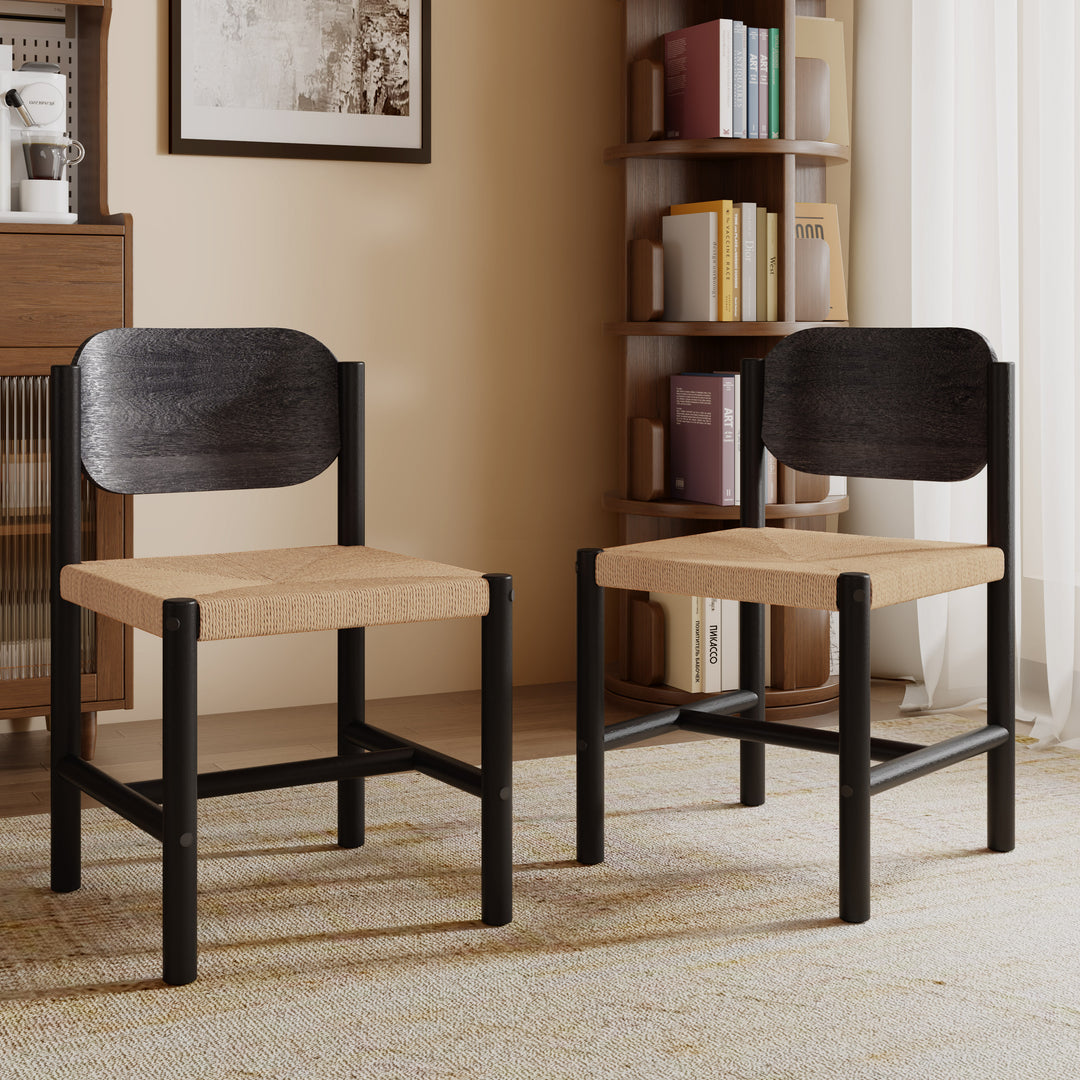 Paper Rope Seat Dining Chair (Set of 2)