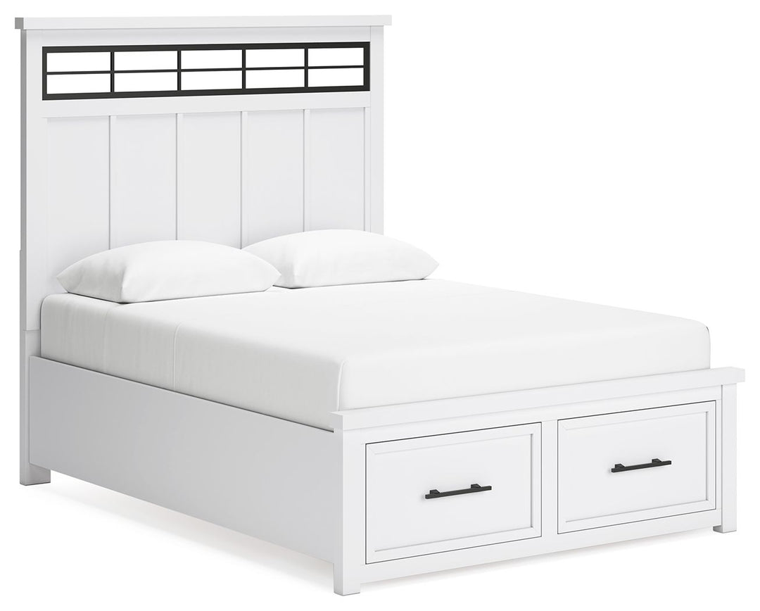 Ashbryn - Queen Panel Storage Bed - White / Natural by Ashley Furniture product image