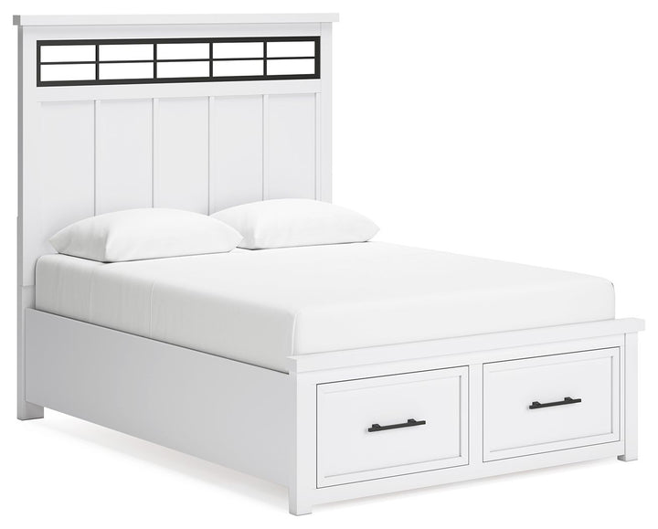 Ashbryn - Queen Panel Storage Bed - White / Natural by Ashley Furniture product image
