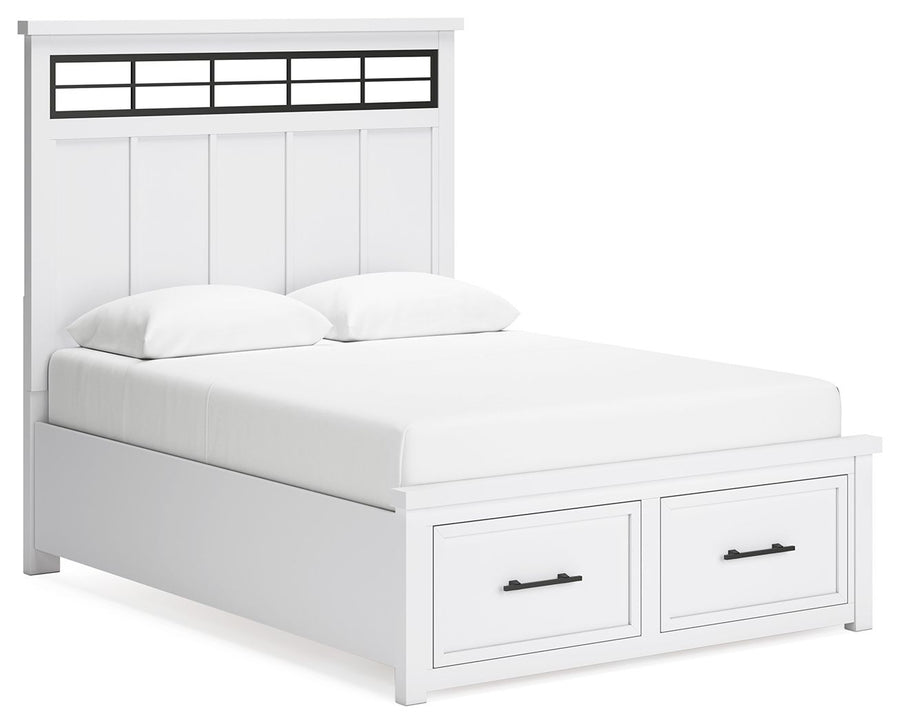 Ashbryn - Queen Panel Storage Bed - White / Natural by Ashley Furniture product image