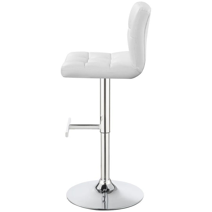 Lenny - Upholstered Adjustable Bar Stool  - White