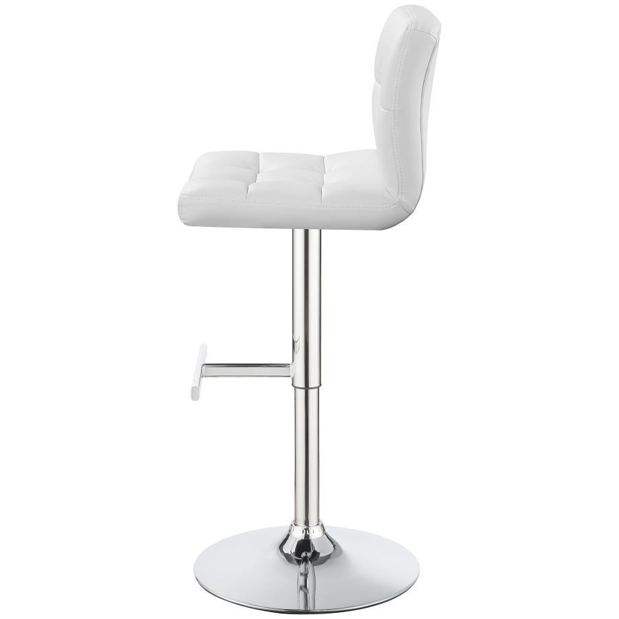 Lenny - Upholstered Adjustable Bar Stool  - White