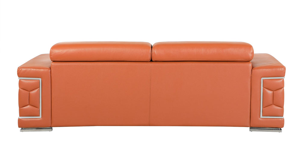 DivanItalia 692 Sofa with Adjustable Headrest in Top-Grain Italian Leather - Camel
