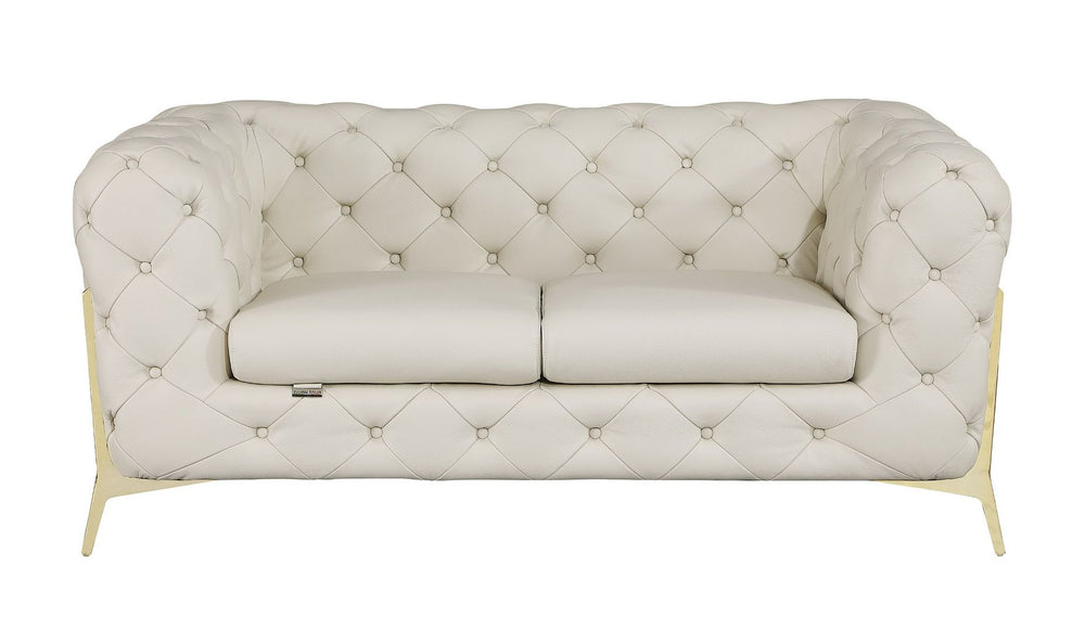 DivanItalia 970 2-Piece Sofa Set in Top-Grain Italian Leather - Cream