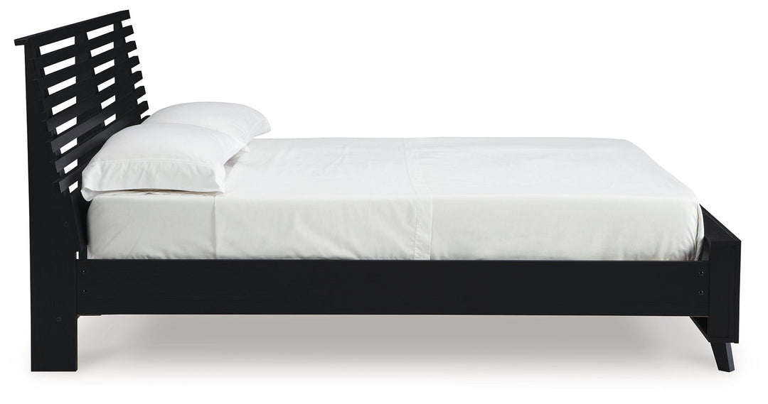 Danziar - Queen Slat Panel Bed - Black by Ashley Furniture product image