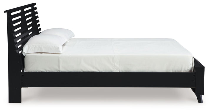 Danziar - Queen Slat Panel Bed - Black by Ashley Furniture product image