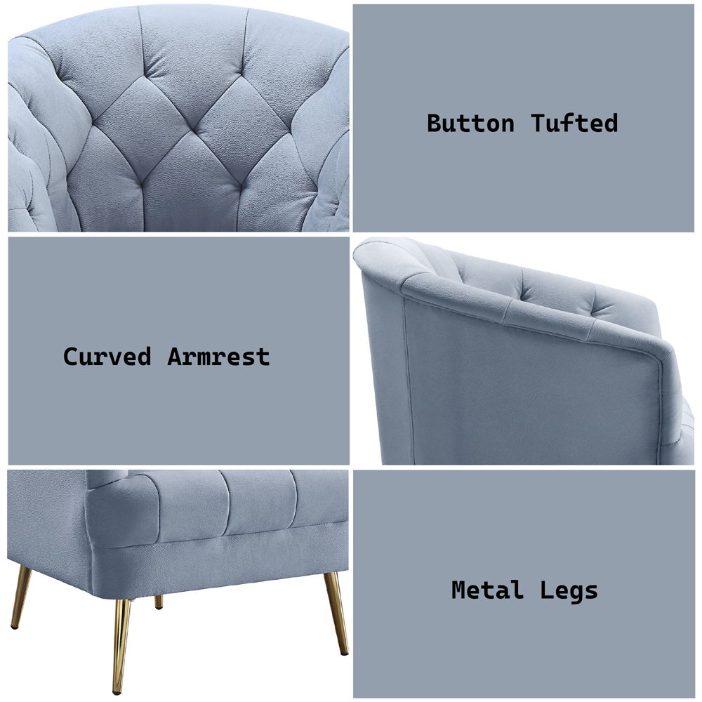 Bayram - Chair - Light Gray Velvet