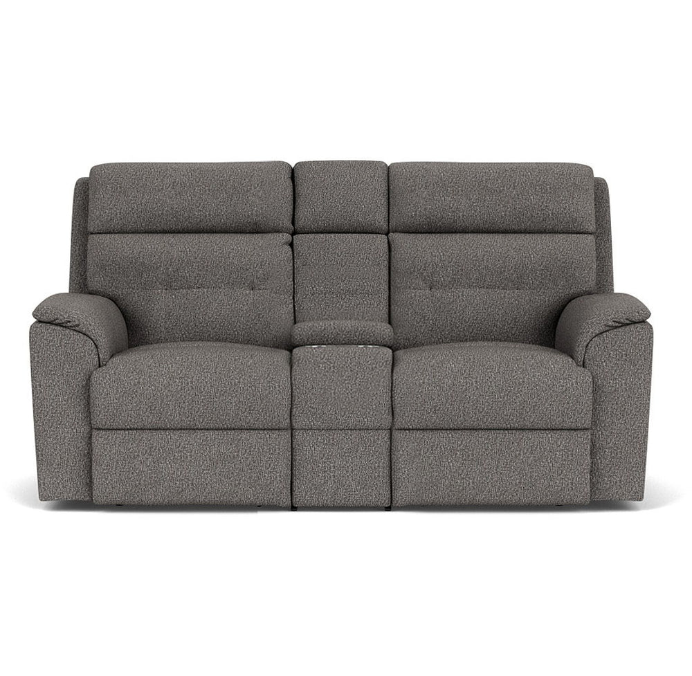 Mason Reclining Loveseat With Console Dark Gray