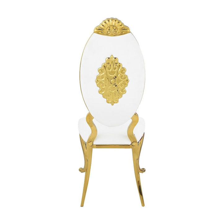 Fallon - Side Chair Set of 2) - White Velvet & Mirrored Gold