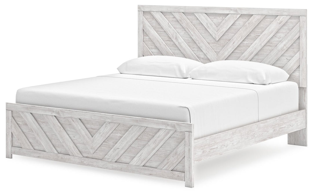 Cayboni - King Panel Bed - Whitewash by Ashley Furniture product image