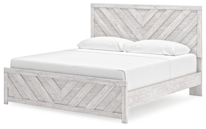 Cayboni - King Panel Bed - Whitewash by Ashley Furniture product image