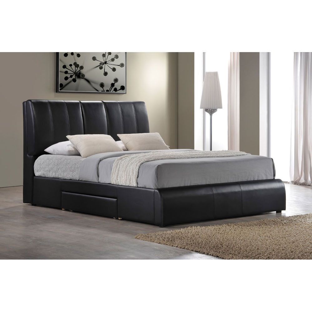 ACME Furniture Kofi Eastern King Bed With Storage Black Synthetic Leath