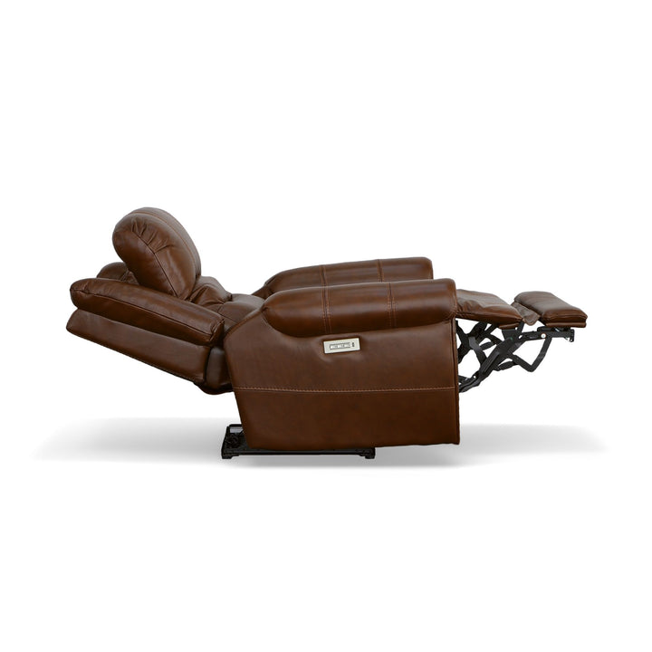 Oscar Leather Power Recliner with Power Headrest in Grizzly