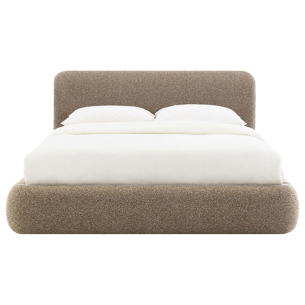 Erica - Eastern King Bed - Dark Beige Tweed