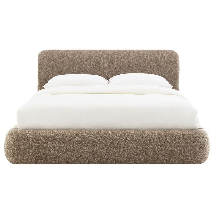Erica - Eastern King Bed - Dark Beige Tweed