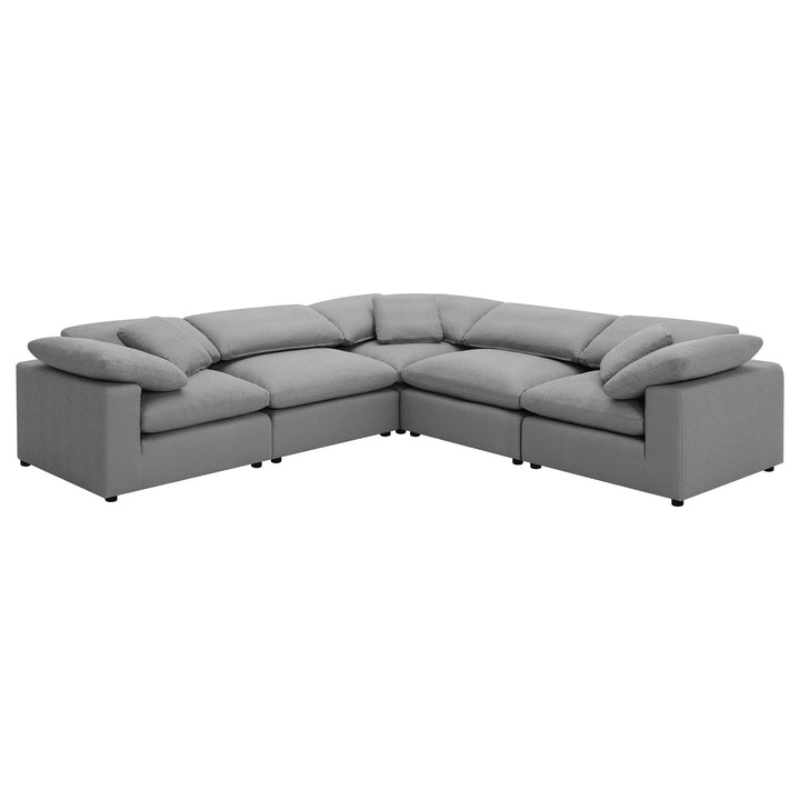 Coaster Furniture Raleigh - 5 Piece Boucle Upholstered Modular Sectional - Gray