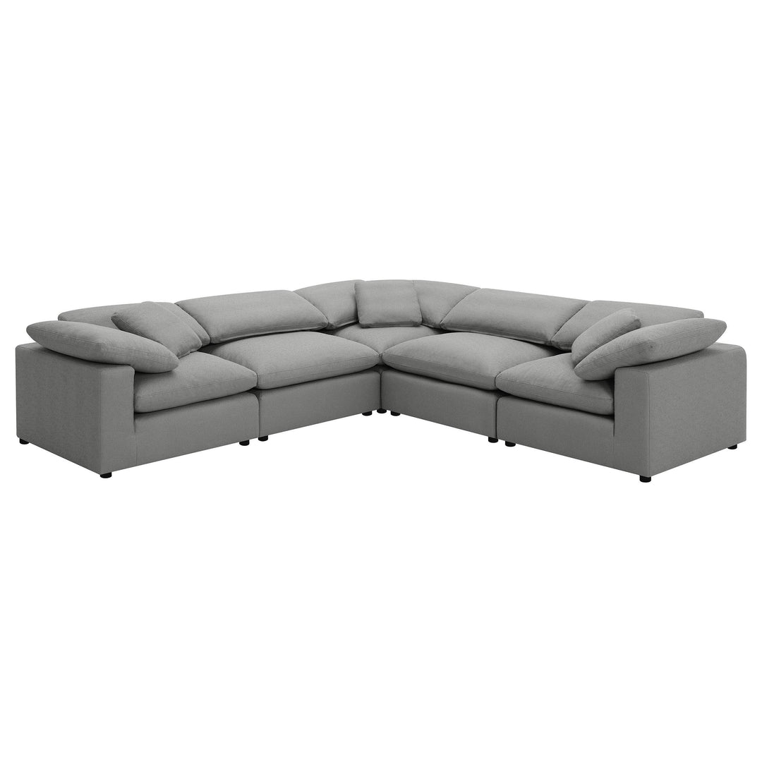 Coaster Furniture Raleigh - 5 Piece Boucle Upholstered Modular Sectional - Gray