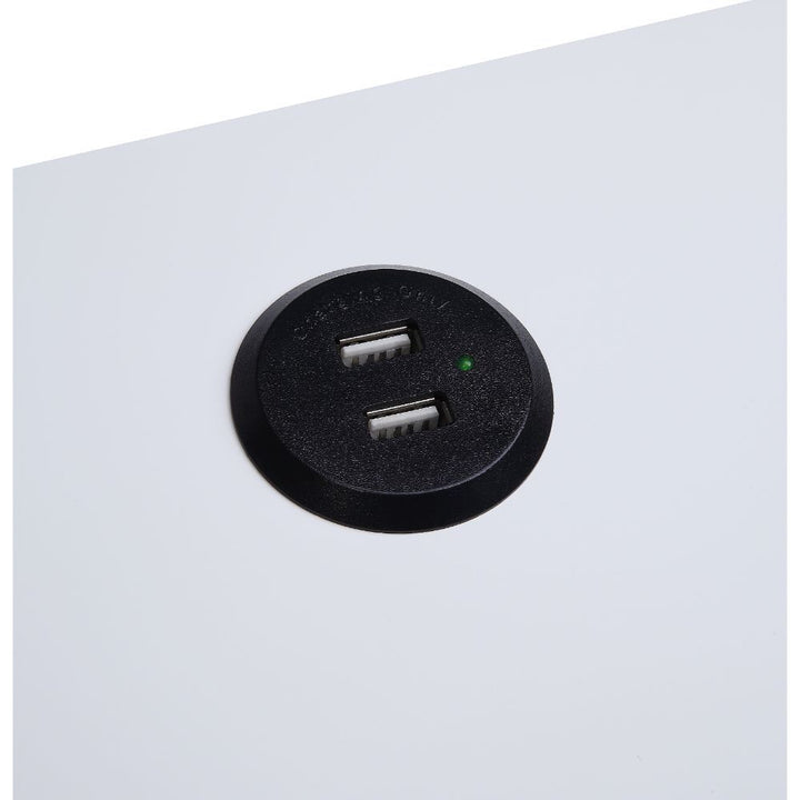 Fierce - Accent Table With USB - White & Black
