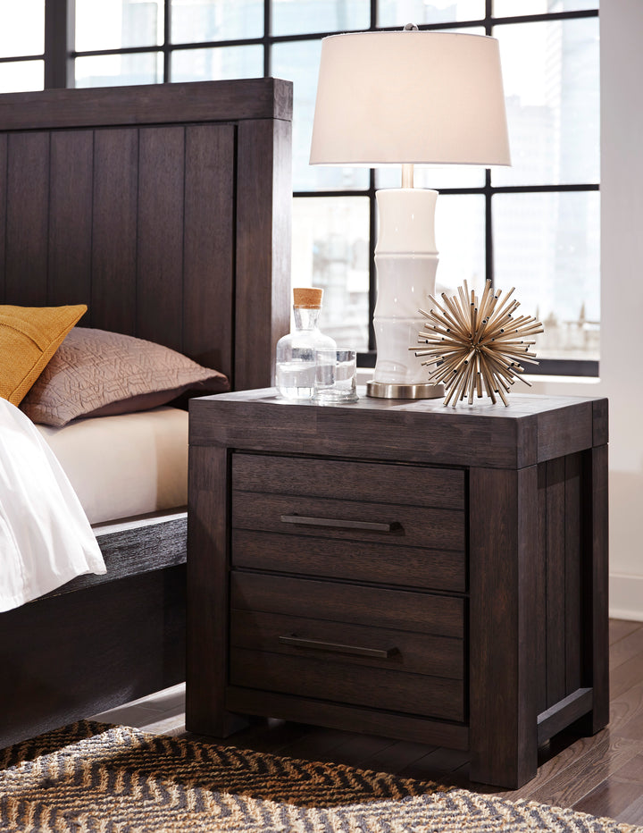 Modus Furniture 3H5781 Heath Two Drawer Nightstand In Basalt Grey