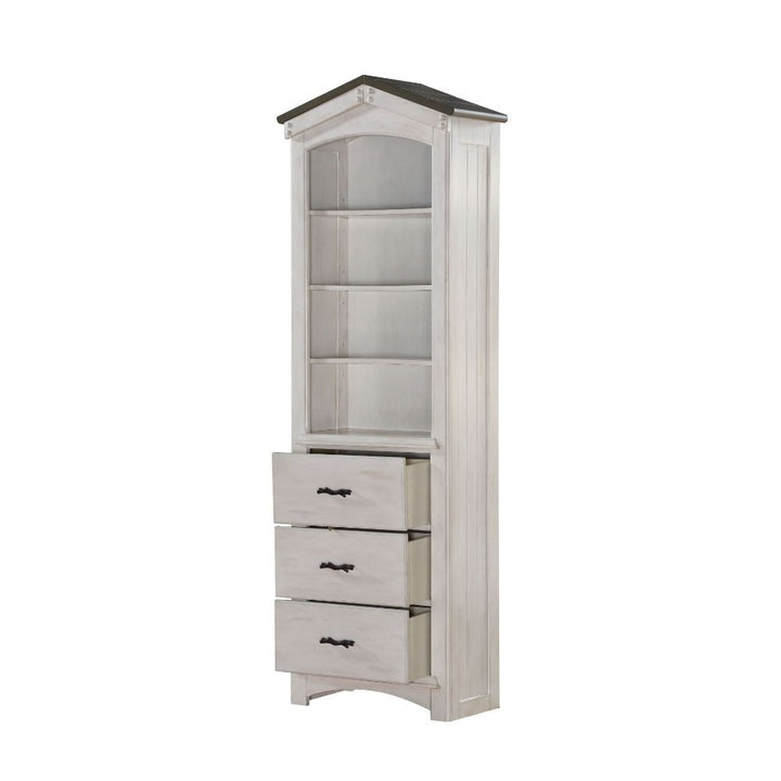 Tree House - Bookcase Cabinet - Weathered White & Washed Gray