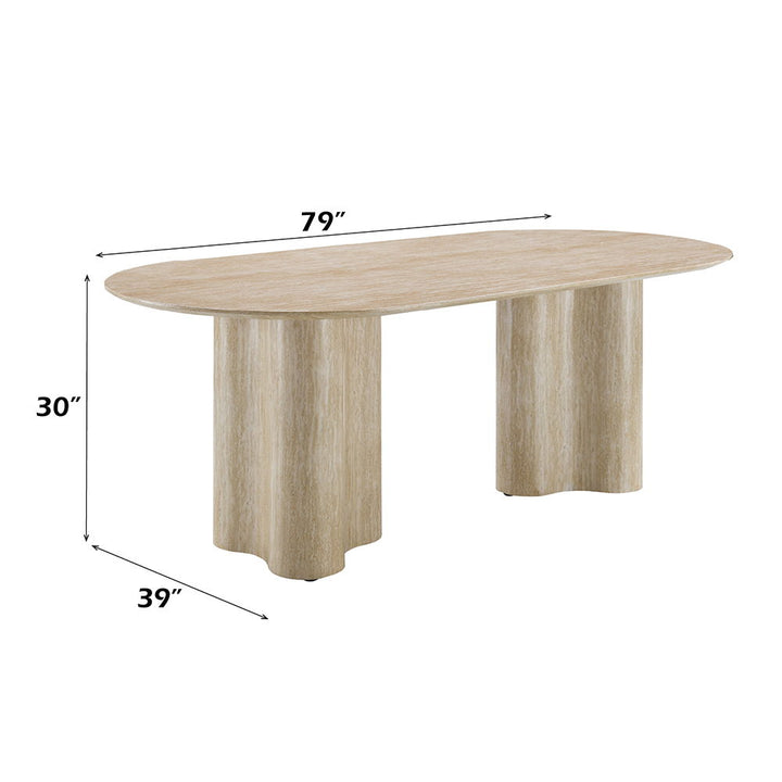 Jirina - Dining Table - Travertine Pattern