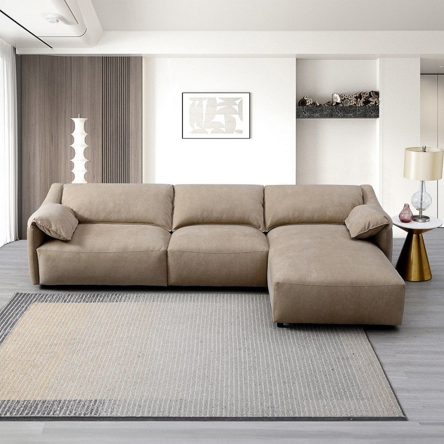 ACME Furniture Veata Sectional Sofa Light Brown Suede