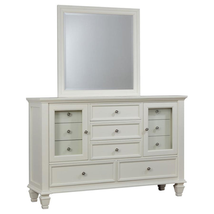 Coaster Furniture Sandy Beach - 11-Drawer Dresser With Mirror - Cream White