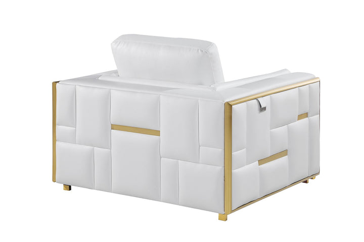 DivanItalia 1130 Chair in Top-Grain Italian Leather - White